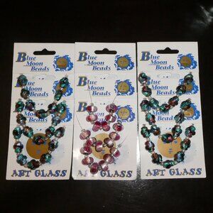 Blue Moon Glass Beads – 60 pieces